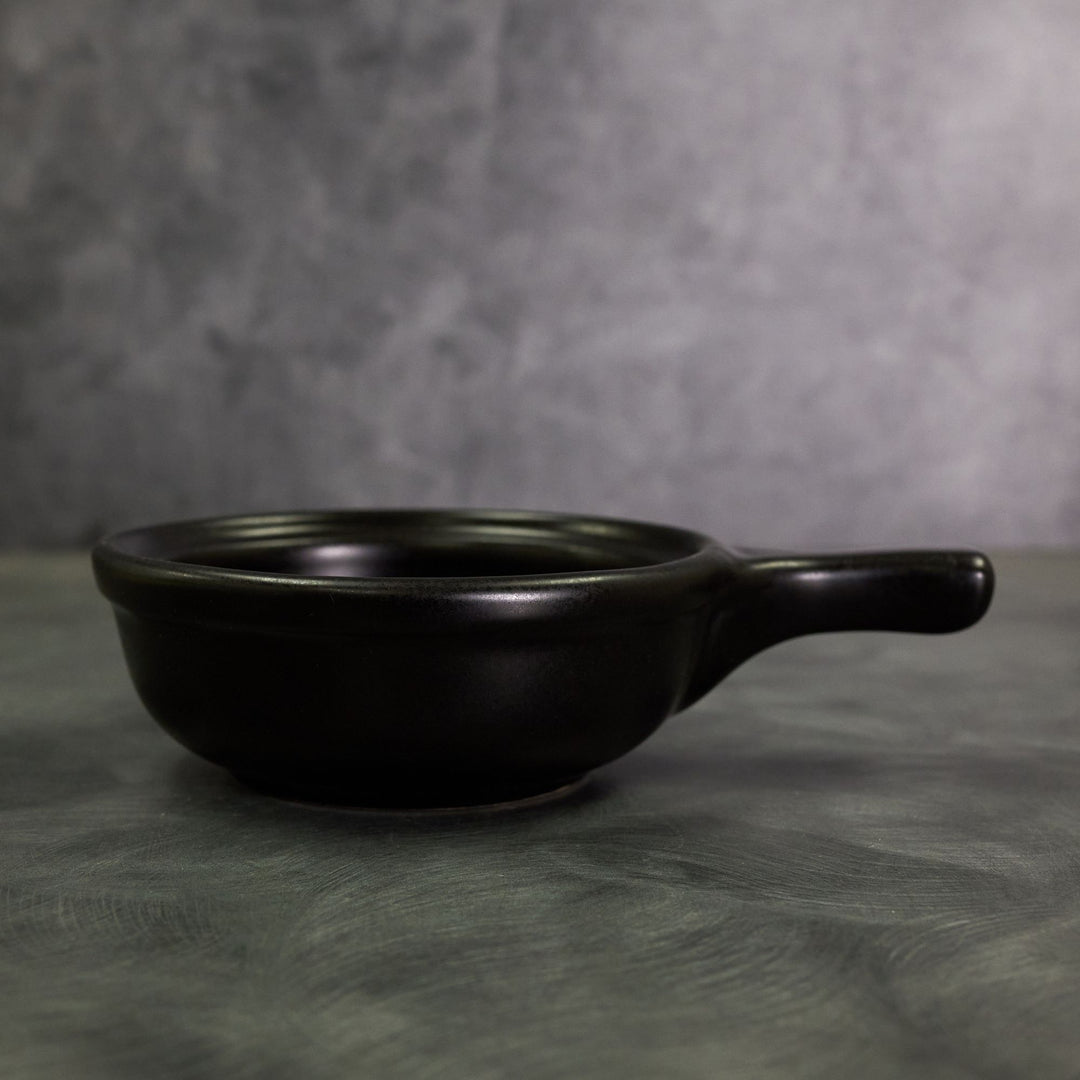 Diversified Ceramics DC28 10 oz Matte Black Handled Soup Bowl