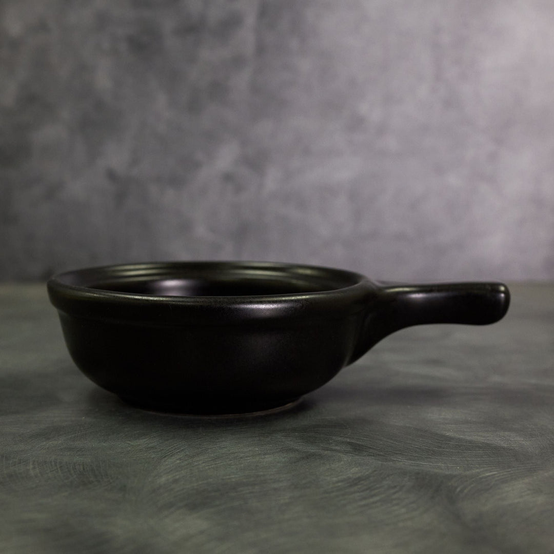 Diversified Ceramics DC28 10 oz Matte Black Handled Soup Bowl Diversified Ceramics