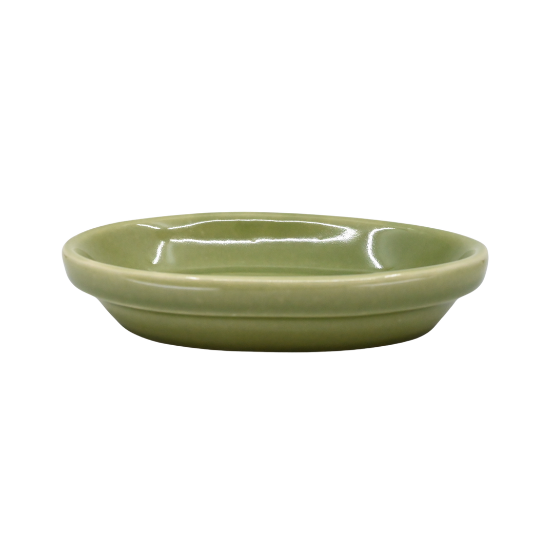 Diversified Ceramics DC537 7 oz Rolled Edge Oval Baker Apple Green