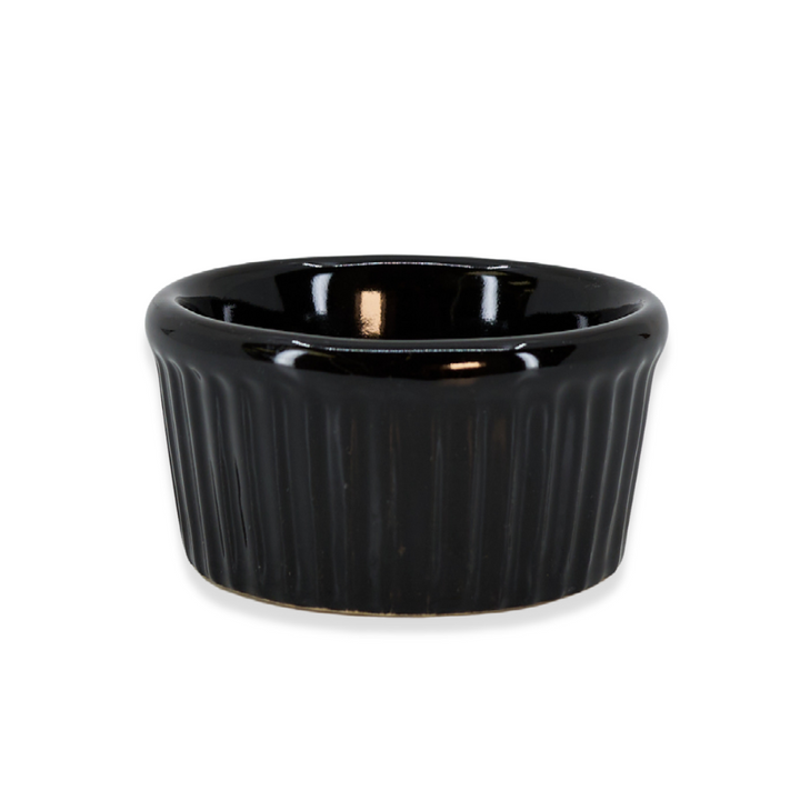 Diversified Ceramics DC844 Black 2 oz Fluted Ramekin