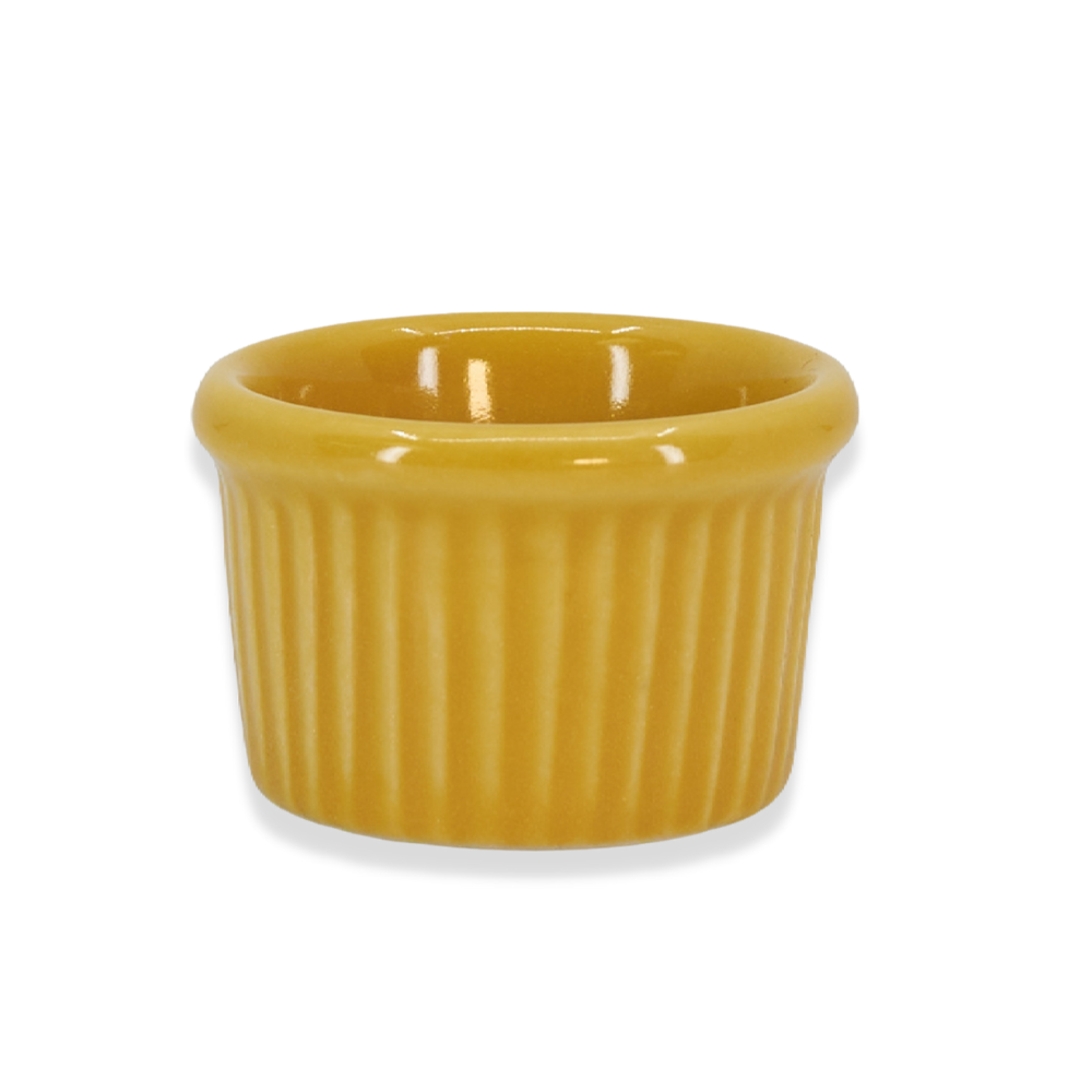 Diversified Ceramics DC843 Mustard 1 oz Fluted Ramekin Diversified Ceramics