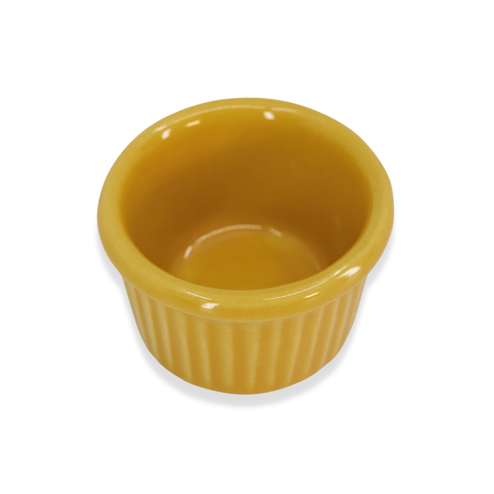 Diversified Ceramics DC843 Mustard 1 oz Fluted Ramekin Diversified Ceramics