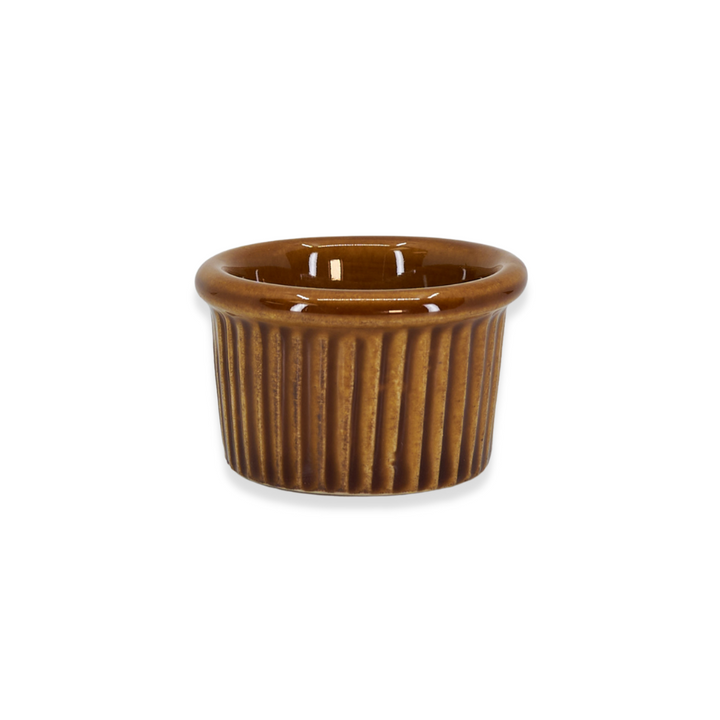 Diversified Ceramics DC843 Laredo Brown 1 oz Fluted Ramekin Diversified Ceramics
