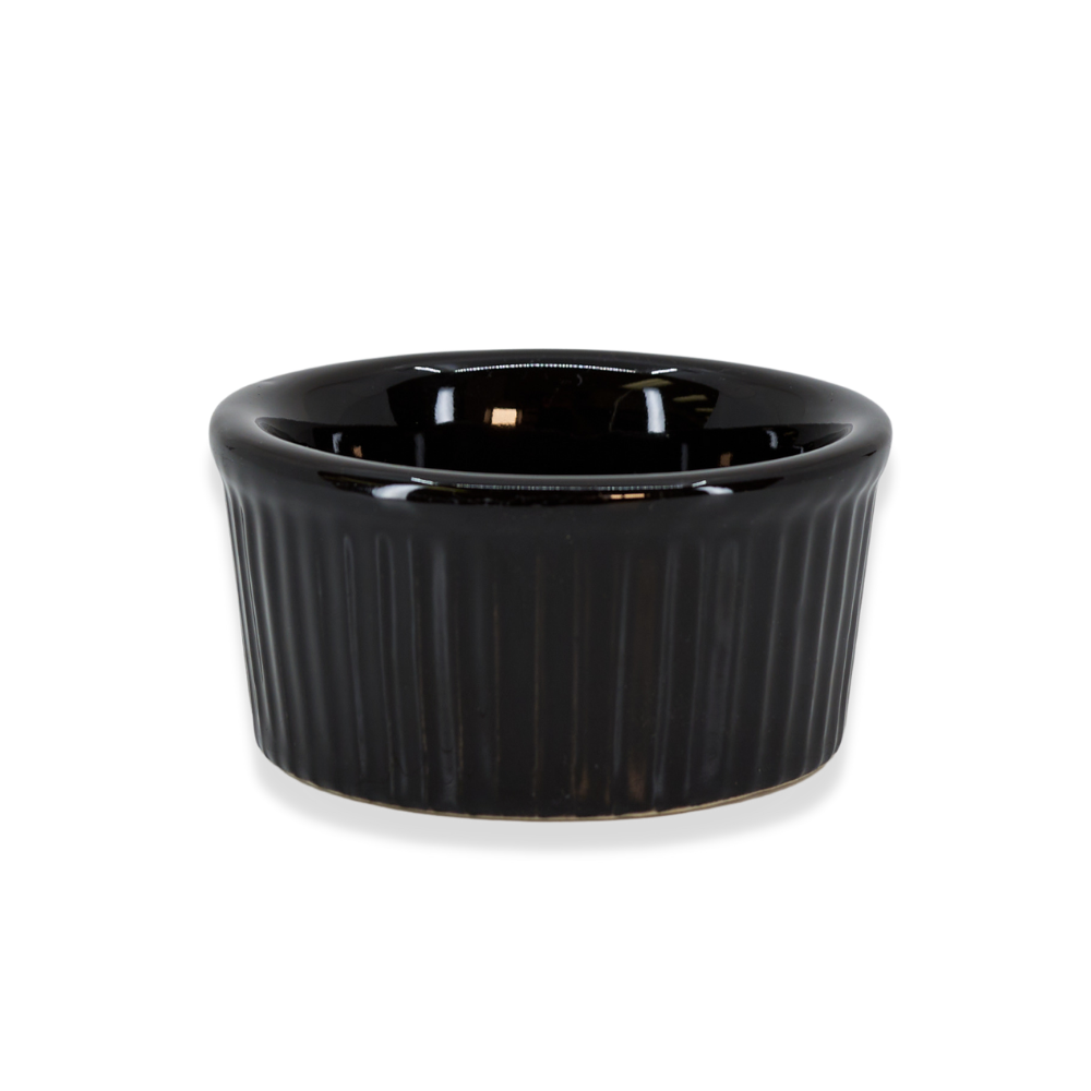 Diversified Ceramics DC834.5 Black 4 oz Fluted Ramekin