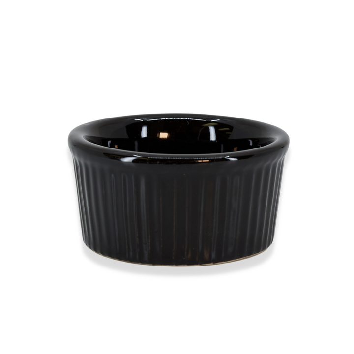 Diversified Ceramics DC834.5 Black 4 oz Fluted Ramekin Diversified Ceramics