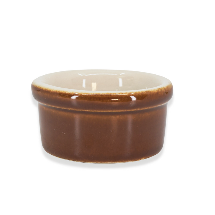 Diversified Ceramics DC362LBW Laredo Brown and White 2.5 oz Plain Ramekin Diversified Ceramics