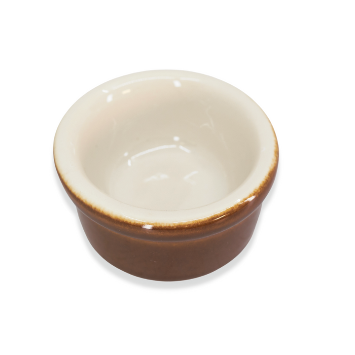 Diversified Ceramics DC362LBW Laredo Brown and White 2.5 oz Plain Ramekin Diversified Ceramics