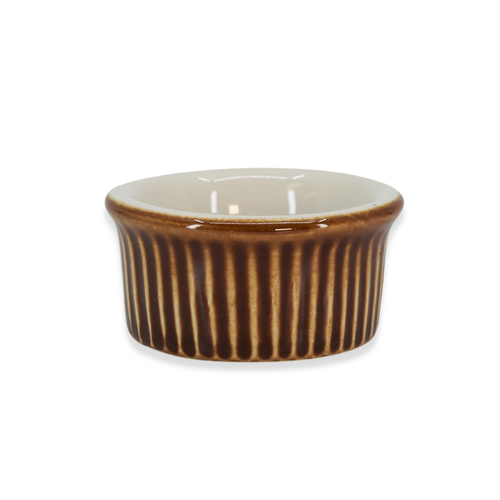 Diversified Ceramics DC13B Laredo Brown and White 2 oz Fluted Ramekin