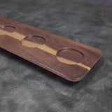 EGS M14RCBF Hickory Wood 4 Compartment Melamine Beer Flight Board