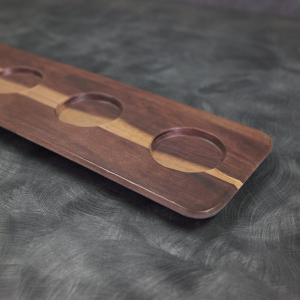 EGS M14RCBF Hickory Wood 4 Compartment Melamine Beer Flight Board