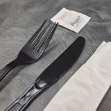 Heavy Weight Black  Plastic Fork/Knife/Napkin/Salt/Pepper 500/Case