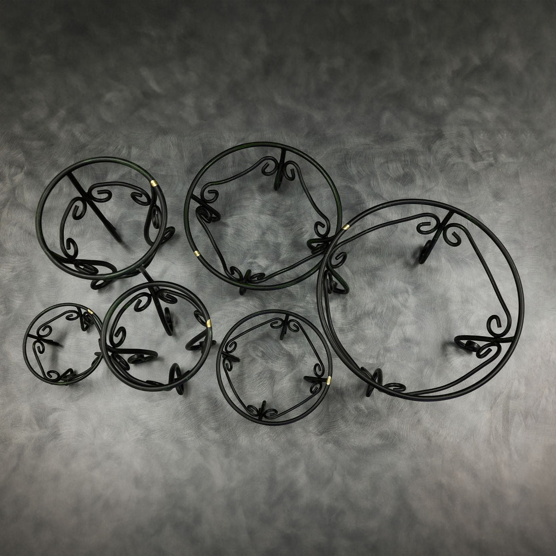 American Metalcraft AGRS4 Black Antique Gold Wrought Iron Riser Set of 6 American Metalcraft