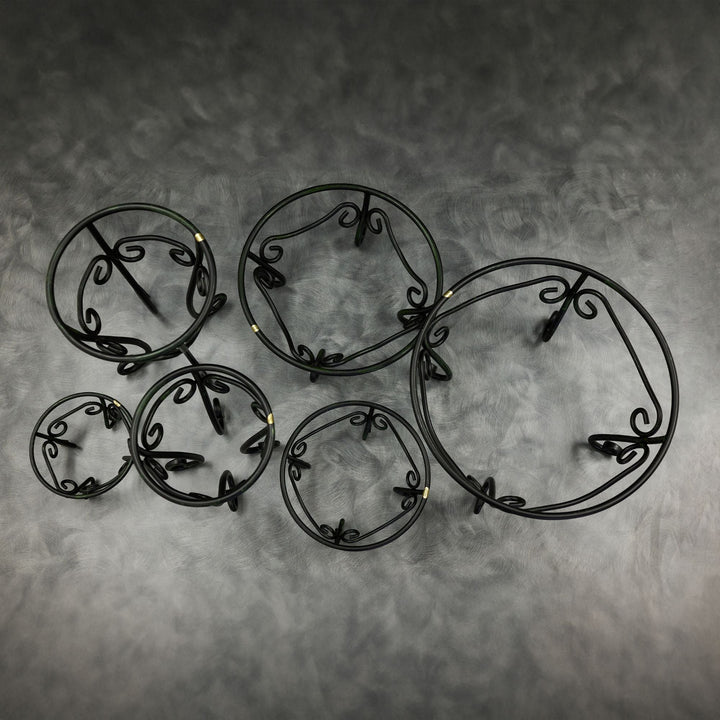 American Metalcraft AGRS4 Black Antique Gold Wrought Iron Riser Set of 6 American Metalcraft