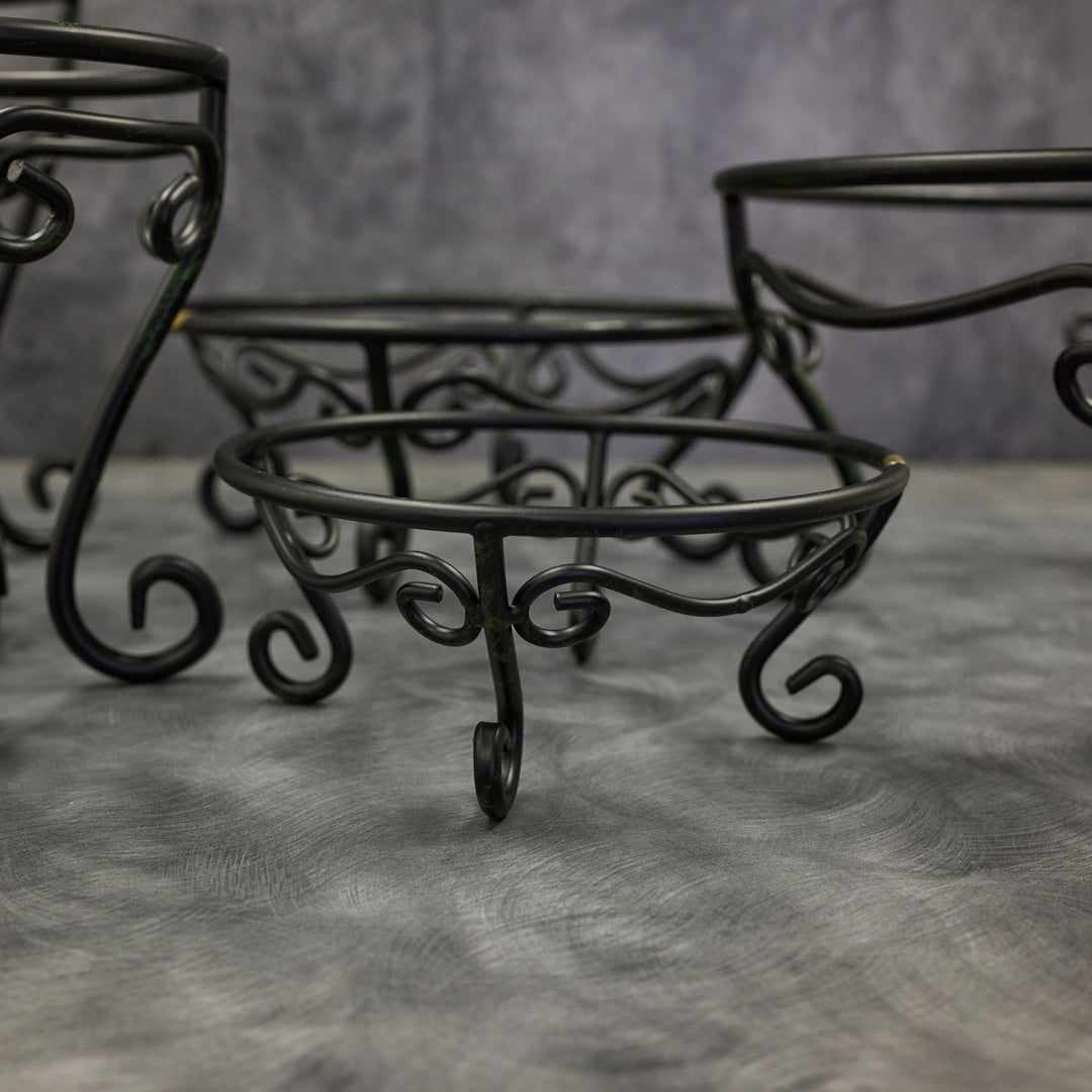 American Metalcraft AGRS4 Black Antique Gold Wrought Iron Riser Set of 6 American Metalcraft