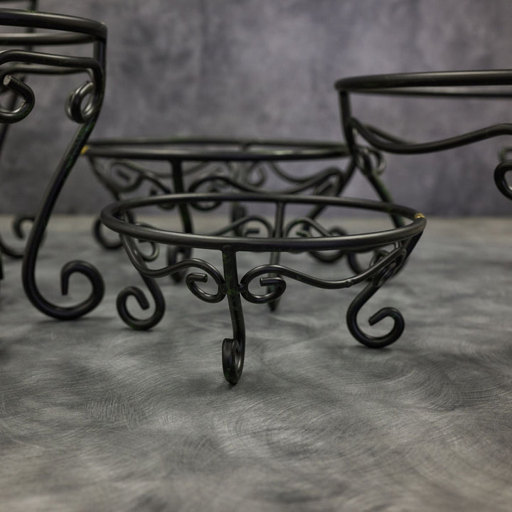 American Metalcraft AGRS4 Black Antique Gold Wrought Iron Riser Set of 6 American Metalcraft