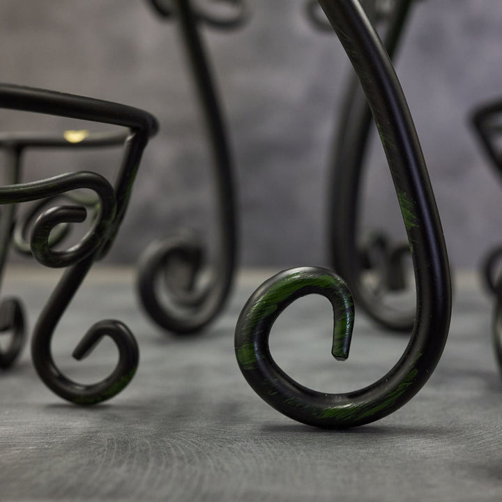 American Metalcraft AGRS4 Black Antique Gold Wrought Iron Riser Set of 6 American Metalcraft