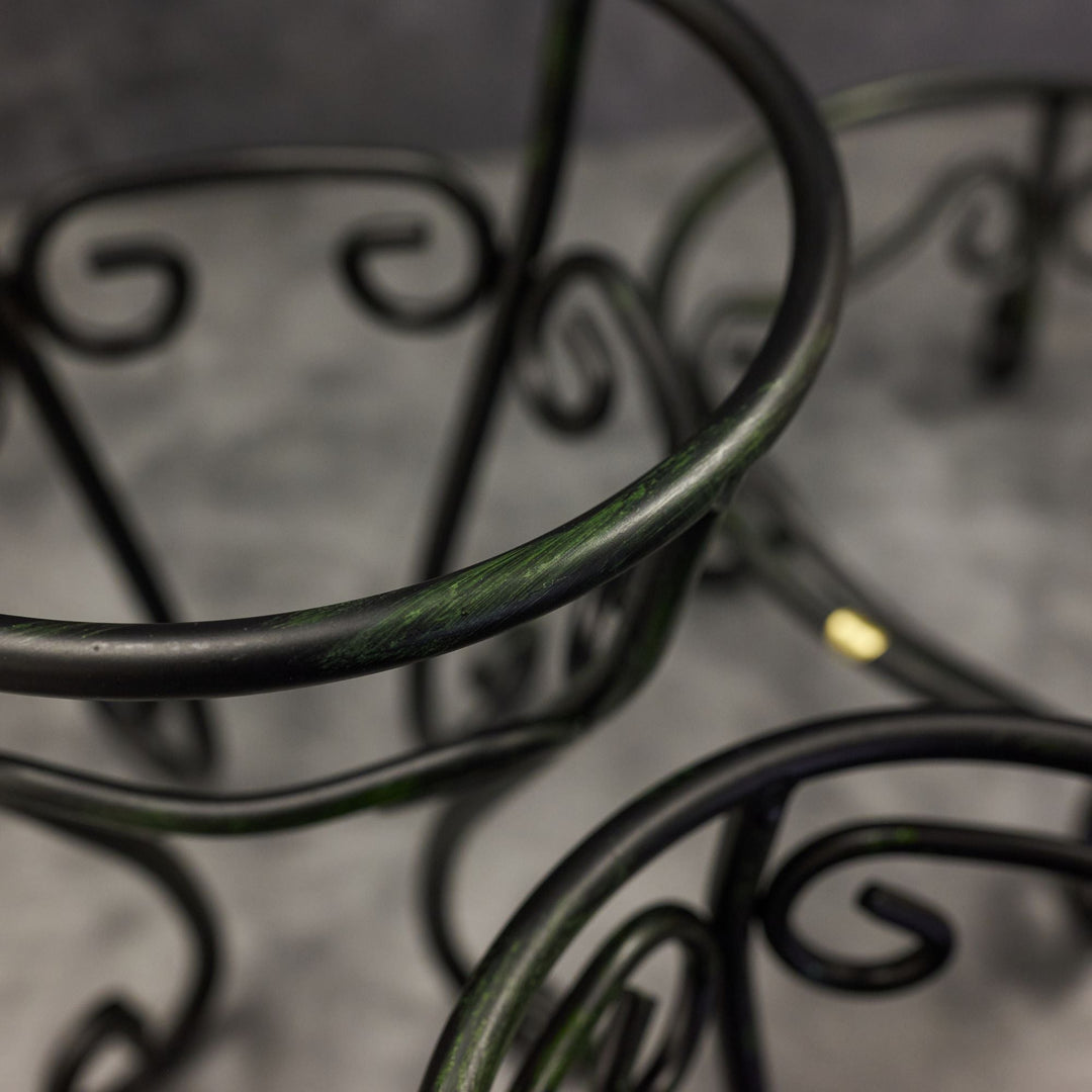 American Metalcraft AGRS4 Black Antique Gold Wrought Iron Riser Set of 6 American Metalcraft