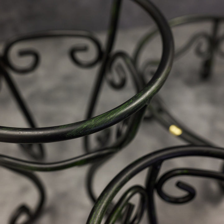 American Metalcraft AGRS4 Black Antique Gold Wrought Iron Riser Set of 6 American Metalcraft