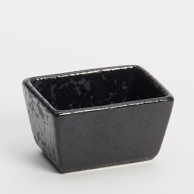 American Metalcraft PSBL Black Porcelain Sugar Packet Holder 3.5' x 2.5" x 2" American Metalcraft