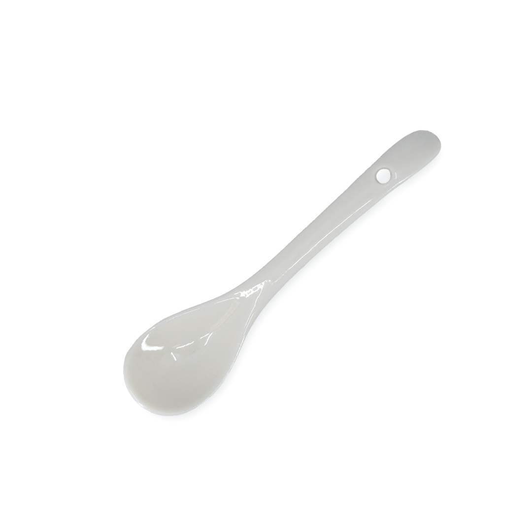 American Metalcraft PCSPN4 Curved Handle Porcelain Spoon