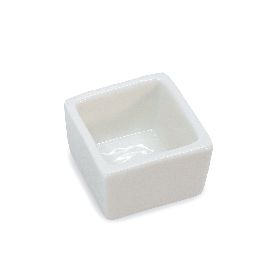 American Metalcraft PSLT15 White Square Porcelain Sauce Cup .5 oz