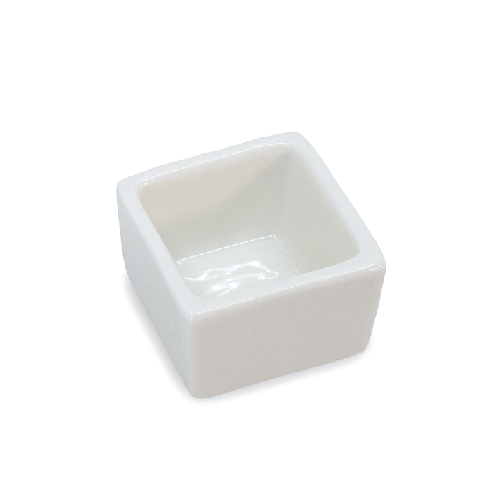 American Metalcraft PSLT15 White Square Porcelain Sauce Cup .5 oz American Metalcraft