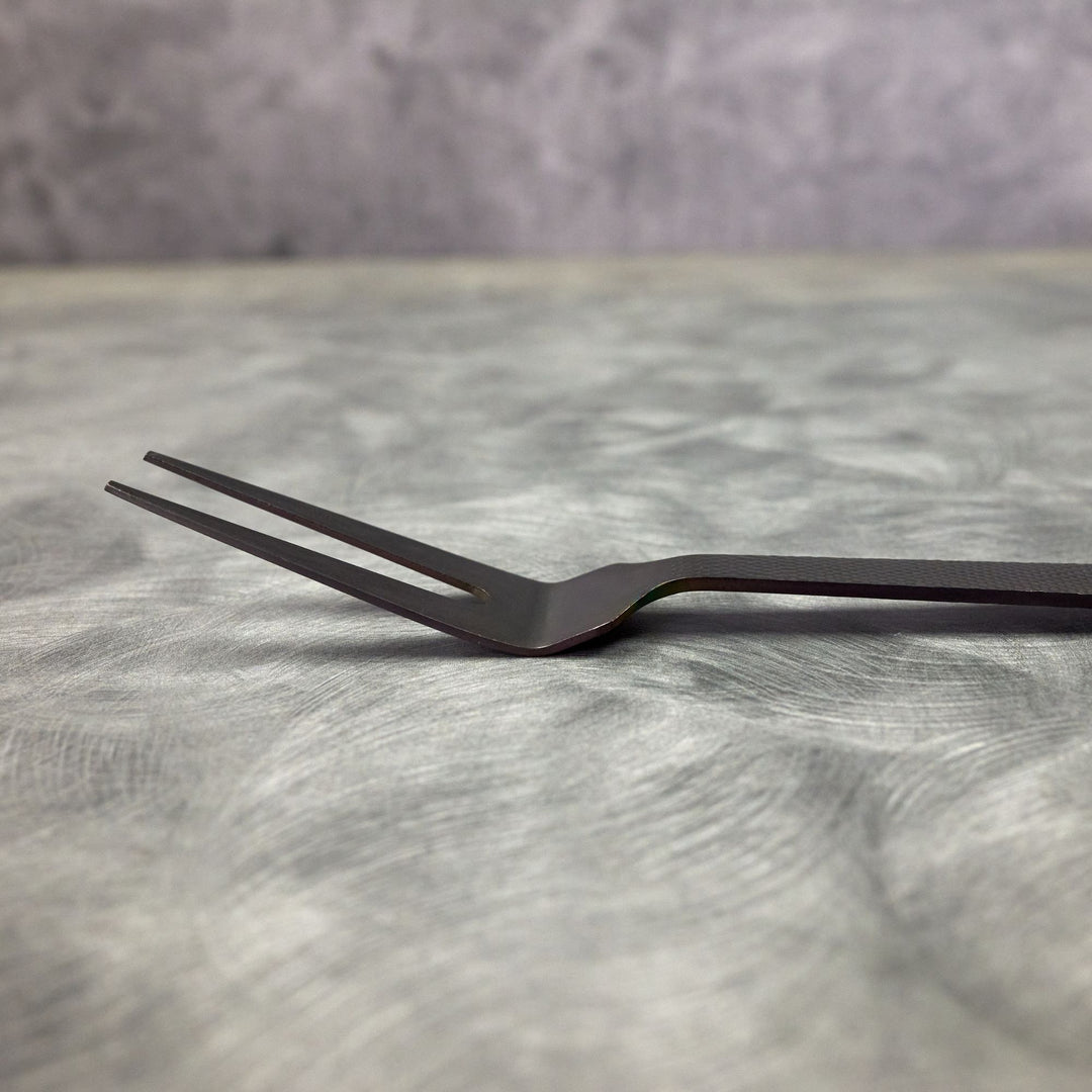 American Metalcraft BLHF10 Black Hammered Cold Meat Fork 10"