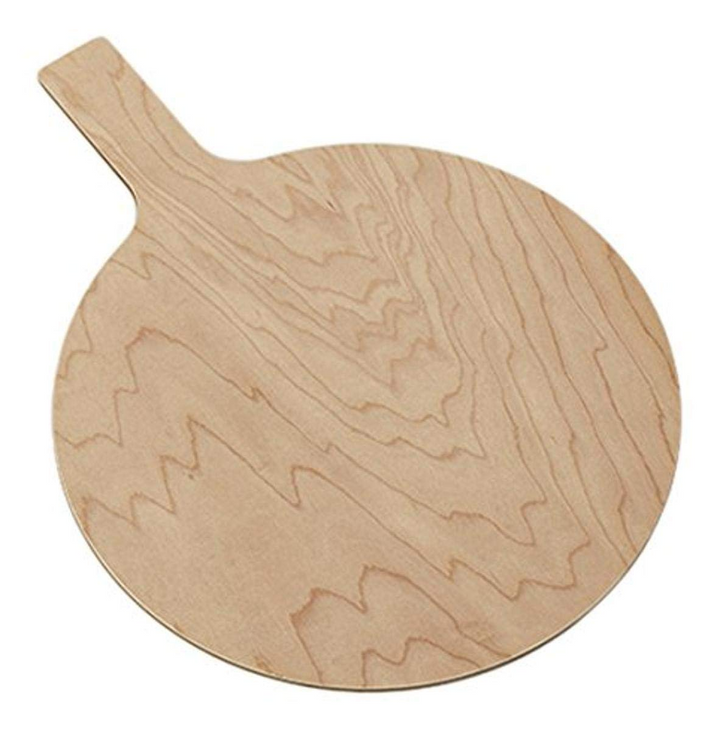 American Metalcraft MBM115 11.5" Round Maple Pressed Wood Serving Peel American Metalcraft