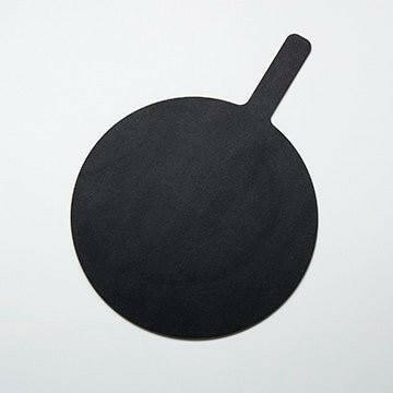 American Metalcraft MPB1419 14" Round Pressed Wood Black Pizza Peel with 5" Handle American Metalcraft