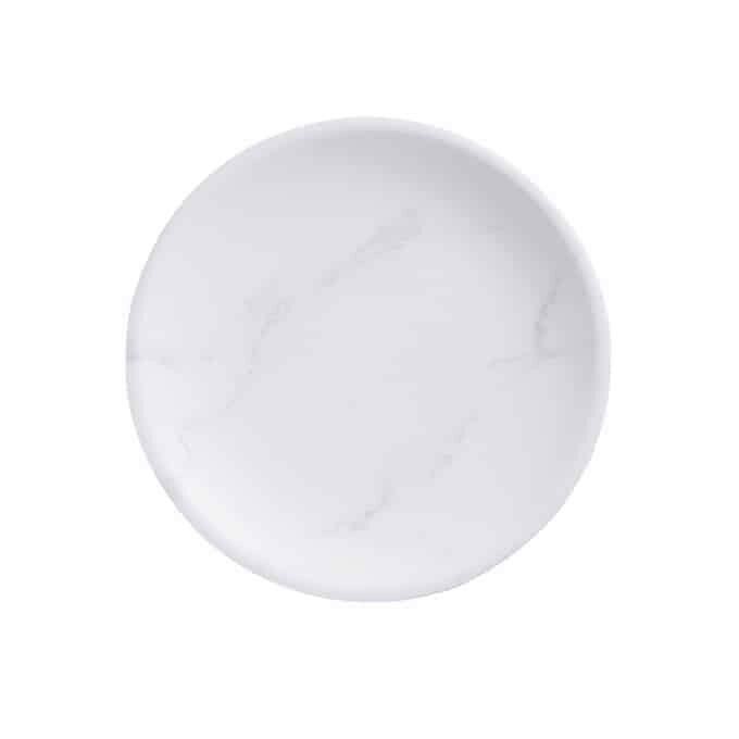 American Metalcraft MCP6MA Mix & Matte White Marble Melamine 6" Coupe Plate American Metalcraft