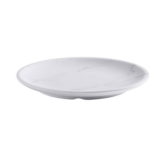 American Metalcraft MCP6MA Mix & Matte White Marble Melamine 6" Coupe Plate American Metalcraft