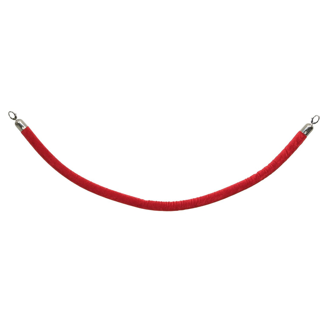 American Metalcraft RSCLRPCHRD 5' Red Barrier Rope with Silver Ends