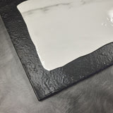American Metalcraft MWR18 Black and White Marble Serving Board 18"