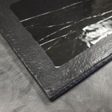 American Metalcraft MBR15 14.5" Rectangular Dual Tone Black Marble Melamine Serving Platter