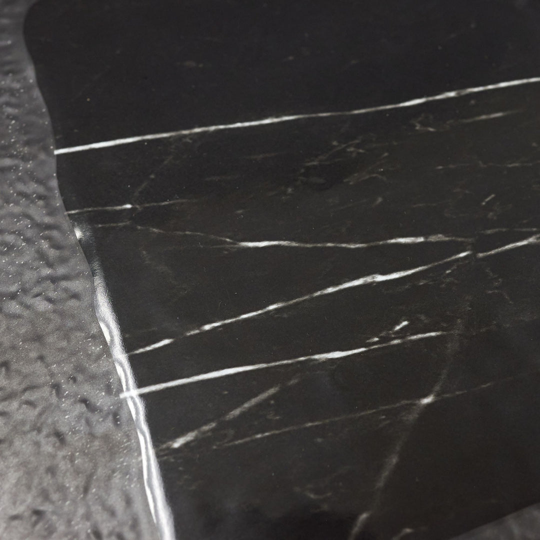 American Metalcraft MBR15 14.5" Rectangular Dual Tone Black Marble Melamine Serving Platter
