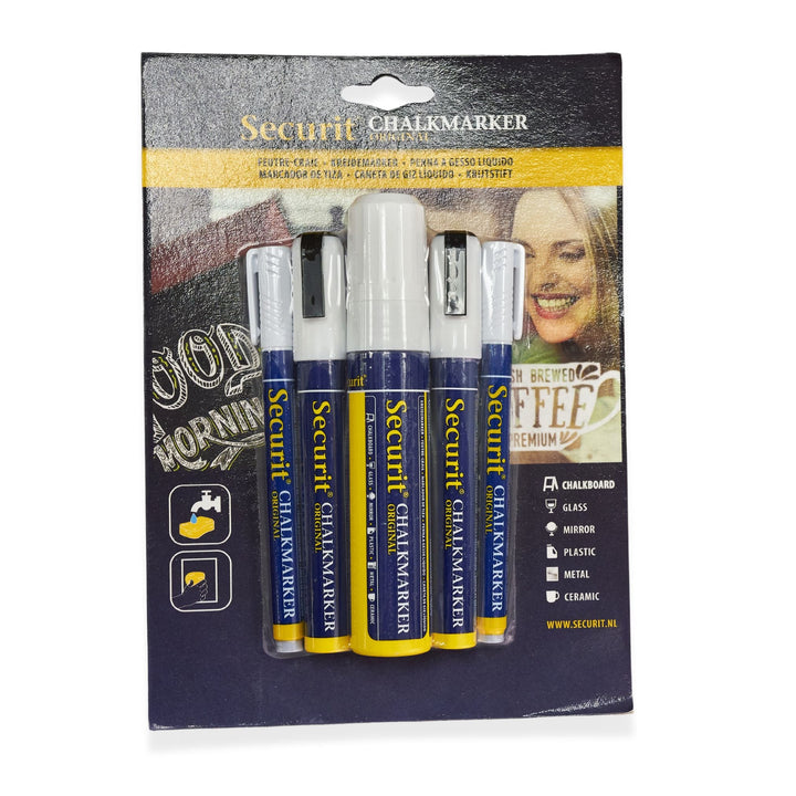 American Metalcraft 5 Pack White Chalk Markers (BLSMAMIXV5WT) American Metalcraft