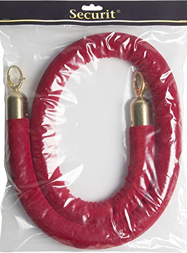 American Metalcraft RSCLRPGORD 5' Red Barrier Rope with Gold Ends