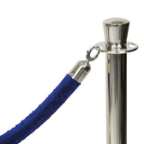 American Metalcraft RSCLRPCHBU 5' Blue Barrier Rope with Silver Ends