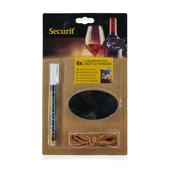 American Metalcraft TAGBOTTLE Chalk Board Bottle Tag Hanger 6 Pack American Metalcraft