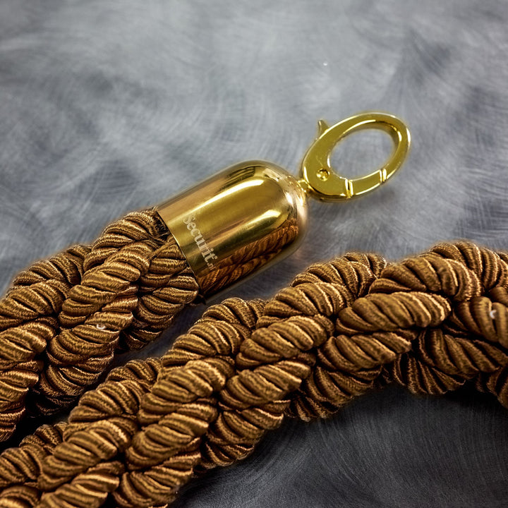 American Metalcraft RSCLRPGOBR 5' Braided Bronze Barrier Rope with Gold Ends