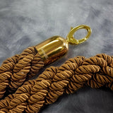 American Metalcraft RSCLRPGOBR 5' Braided Bronze Barrier Rope with Gold Ends American Metalcraft