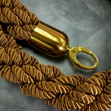 American Metalcraft RSCLRPGOBR 5' Braided Bronze Barrier Rope with Gold Ends American Metalcraft