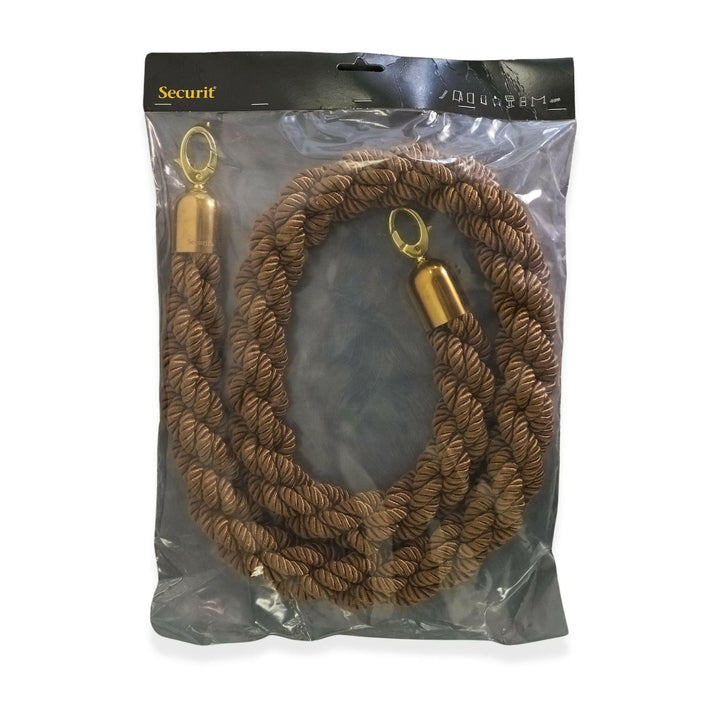 American Metalcraft RSCLRPGOBR 5' Braided Bronze Barrier Rope with Gold Ends