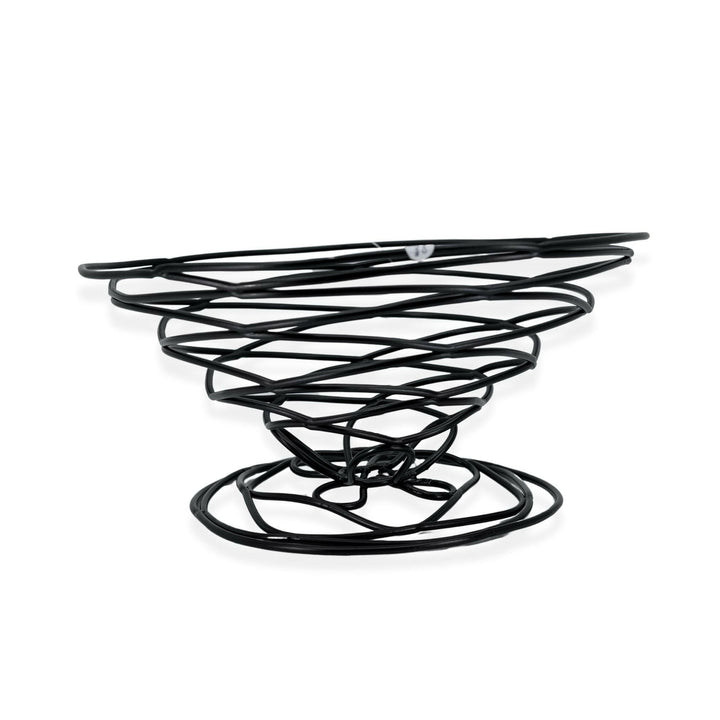 American Metalcraft BNB9 9" x 4" Round Black Birdnest Basket American Metalcraft