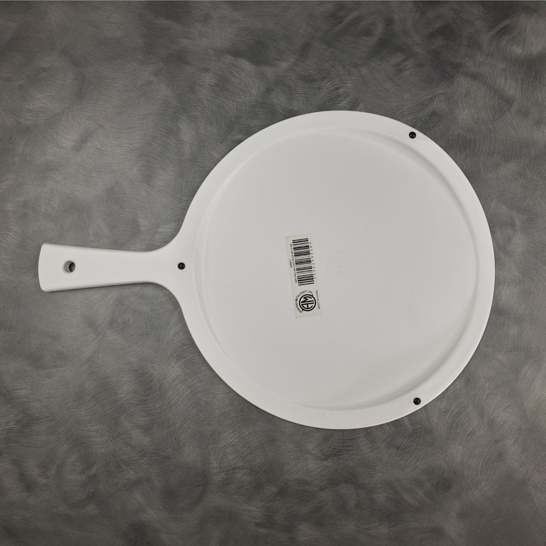 American Metalcraft FSRW11  12" Round White Faux Slate Serving Peel