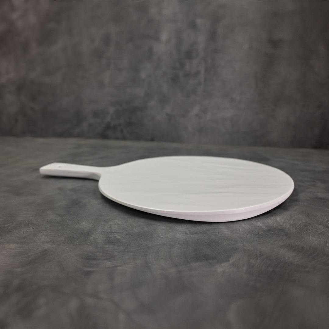 American Metalcraft FSRW11  12" Round White Faux Slate Serving Peel
