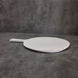 American Metalcraft FSRW11  12" Round White Faux Slate Serving Peel