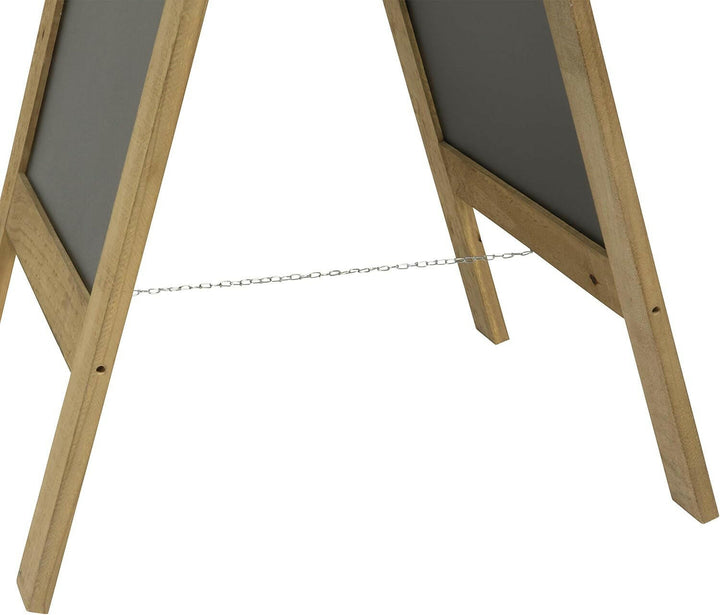American Metalcraft SBSN135 Natural Wood Double Sided A Frame Chalkboard 29 3/8" x 53 1/8" American Metalcraft