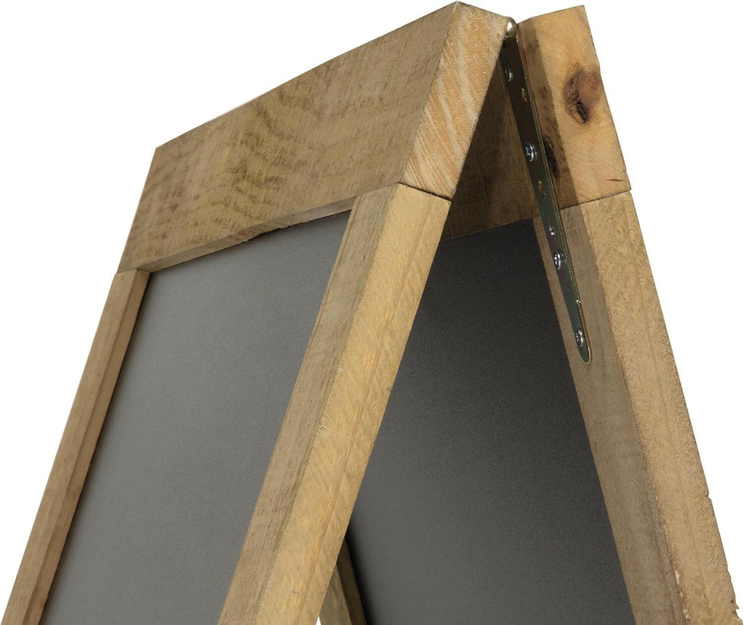American Metalcraft SBSN135 Natural Wood Double Sided A Frame Chalkboard 29 3/8" x 53 1/8" American Metalcraft