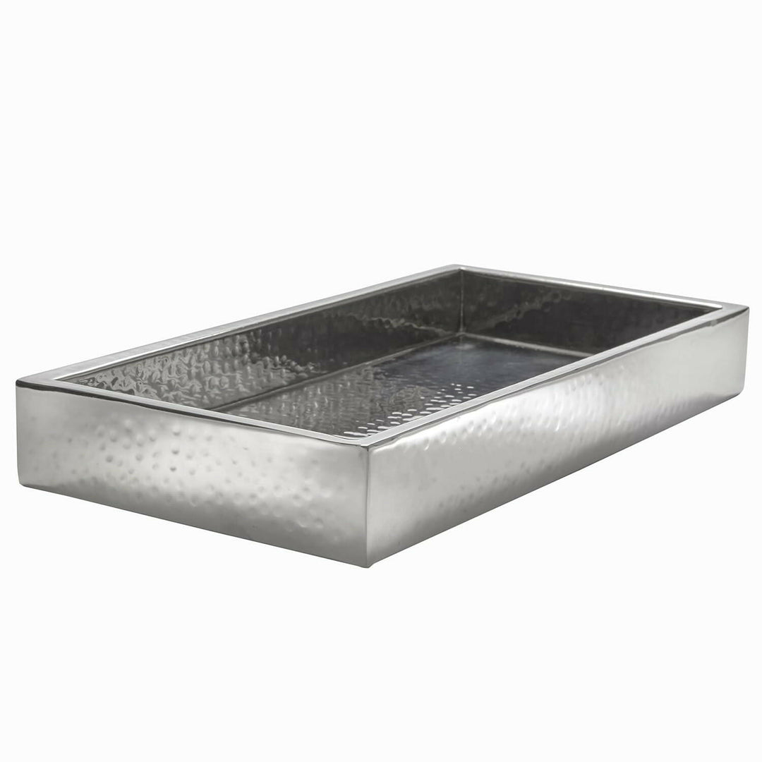 American Metalcraft SBHL 17.25" x 9.5" Rectangular Hammered Double Walled Stainless Steel Crate American Metalcraft
